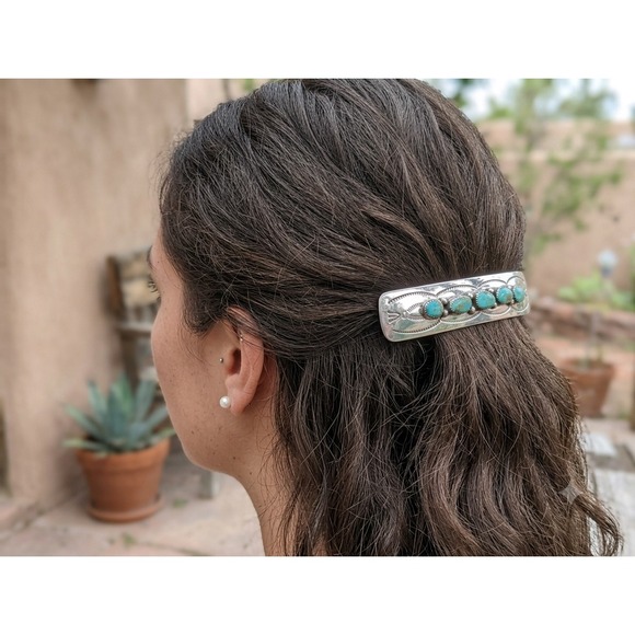 Navajo Style Turquoise Hair Barrette 4\